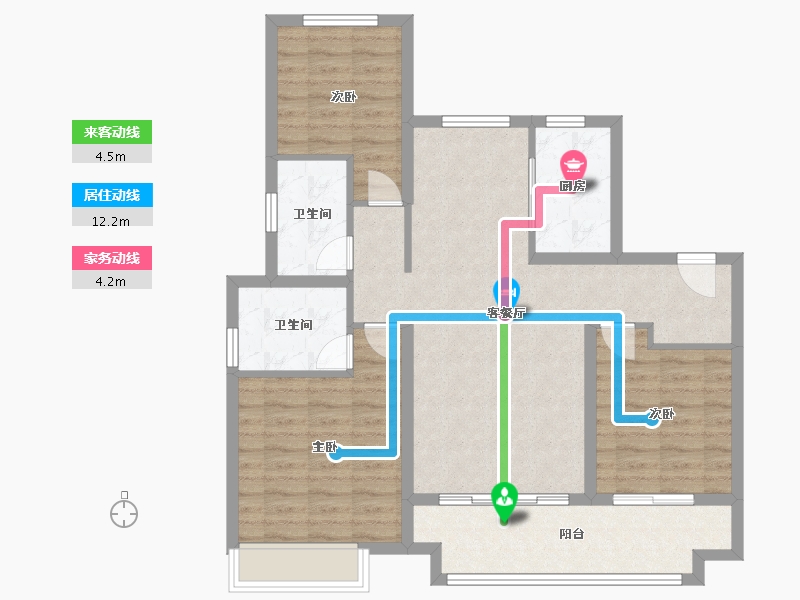 山东省-滨州市-云栖桃源-94.40-户型库-动静线