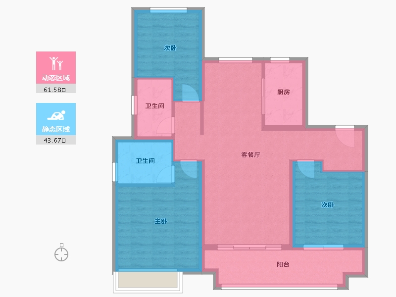 山东省-滨州市-云栖桃源-94.40-户型库-动静分区