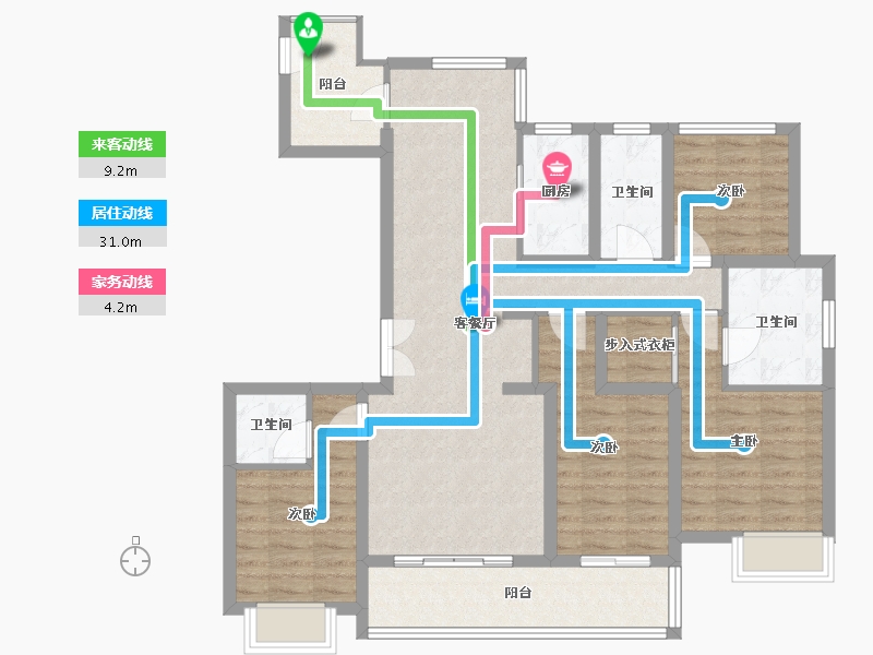 浙江省-嘉兴市-卓越平湖壹号-104.00-户型库-动静线