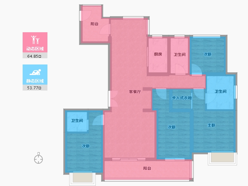 浙江省-嘉兴市-卓越平湖壹号-104.00-户型库-动静分区