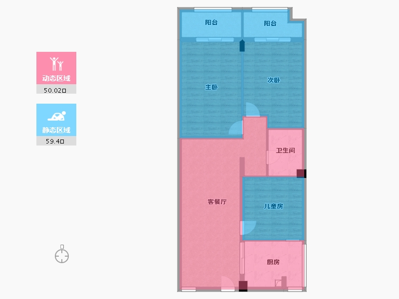 浙江省-金华市-玲珑悦居-81.00-户型库-动静分区