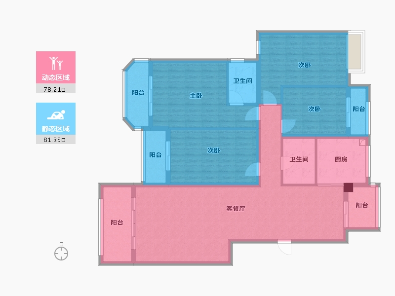 山东省-烟台市-鹿鸣-144.00-户型库-动静分区