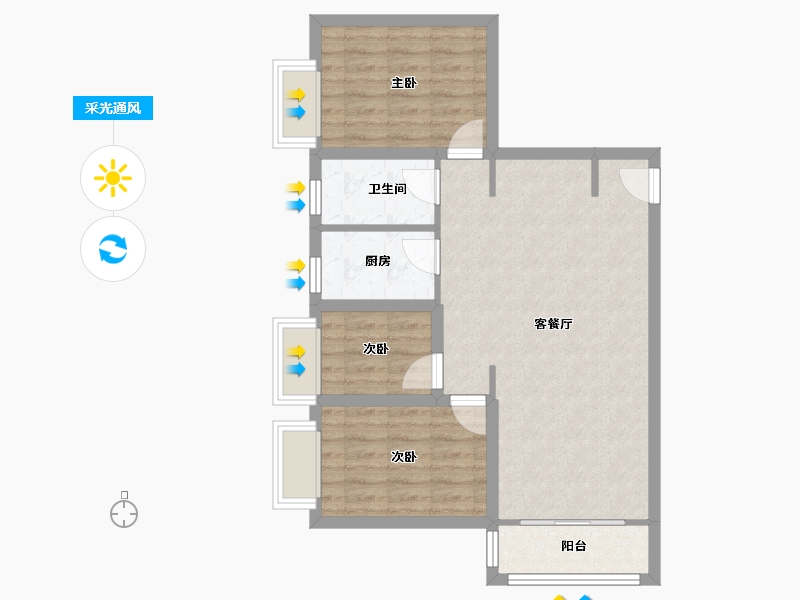 广东省-深圳市-景雅居-70.67-户型库-采光通风