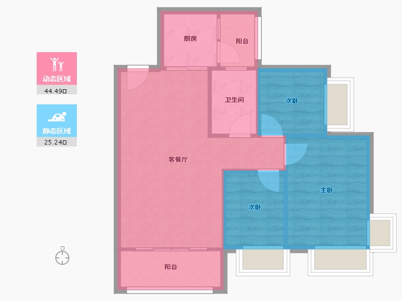 广东省-佛山市-怡翠世嘉-69.00-户型库-动静分区