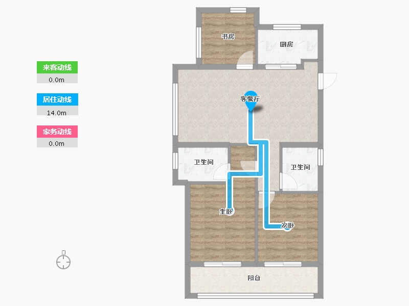 浙江省-杭州市-花漾里-85.50-户型库-动静线