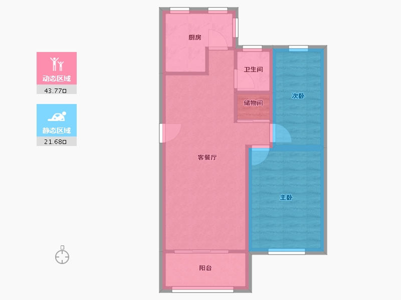 黑龙江省-鹤岗市-侨洲花园-58.21-户型库-动静分区