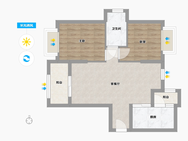 广东省-深圳市-鸿荣源壹城中心花园-48.00-户型库-采光通风