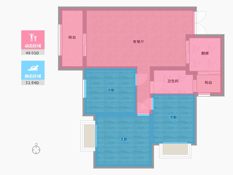 四川省-广安市-美好家园-76.33-户型库-动静分区