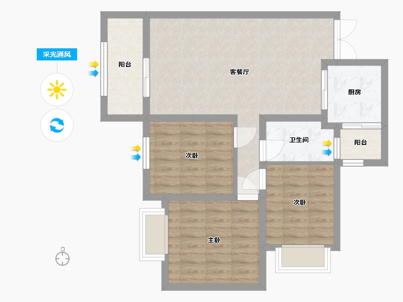 四川省-广安市-美好家园-76.33-户型库-采光通风