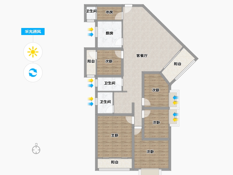 广东省-深圳市-瑞达苑-121.67-户型库-采光通风