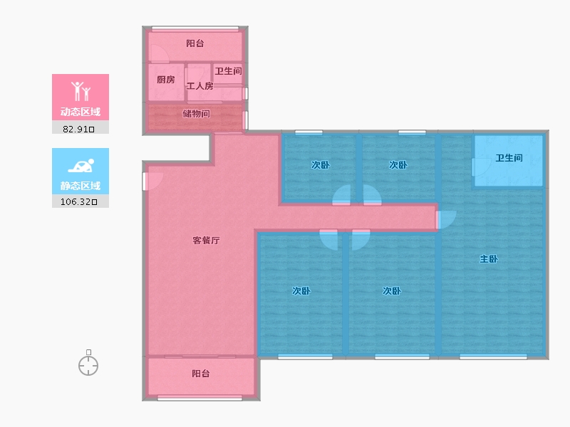 广东省-深圳市-雅颂居-170.70-户型库-动静分区