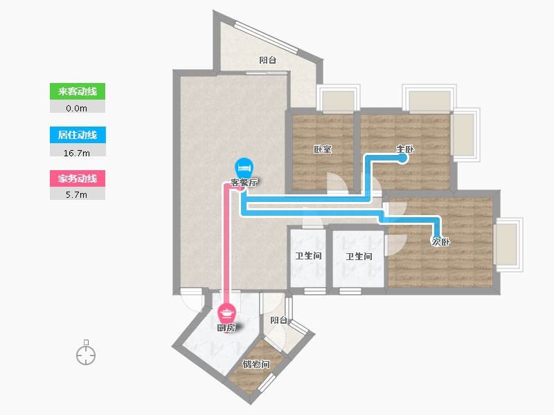 黑龙江省-鹤岗市-假日湾-83.74-户型库-动静线