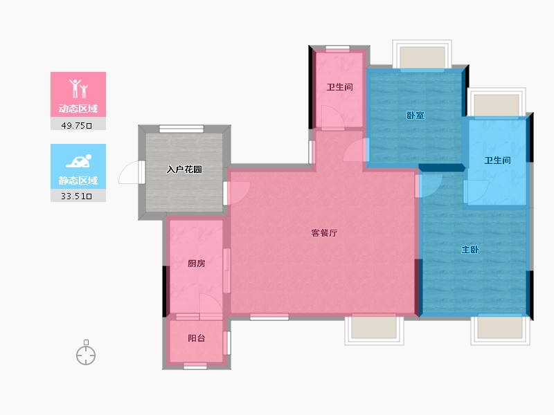 四川省-成都市-东城国际-81.60-户型库-动静分区