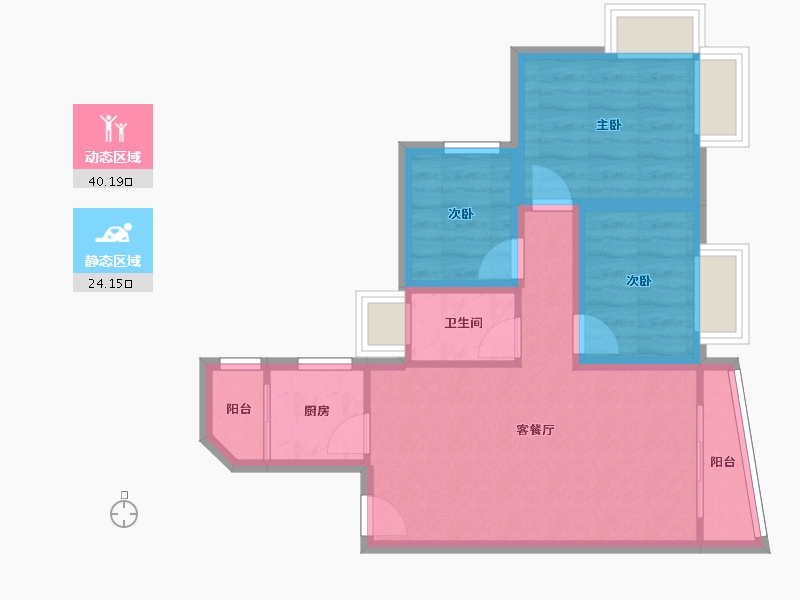 广东省-深圳市-长城盛世家园二期-56.54-户型库-动静分区