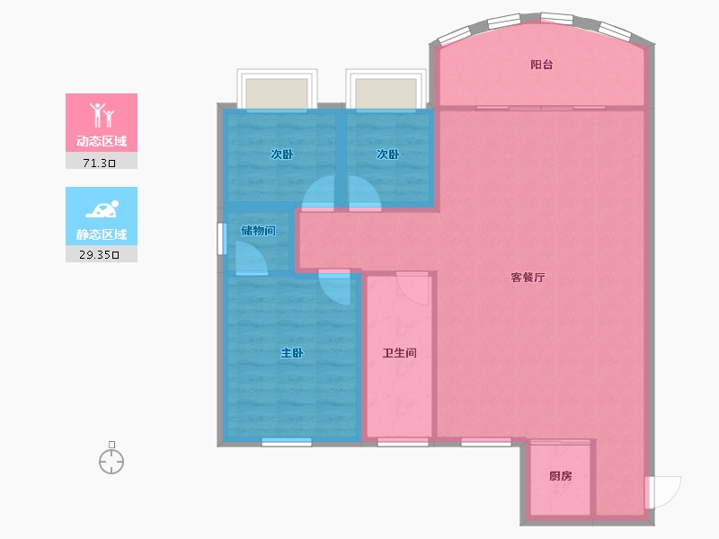 广东省-深圳市-豪峰园-91.68-户型库-动静分区