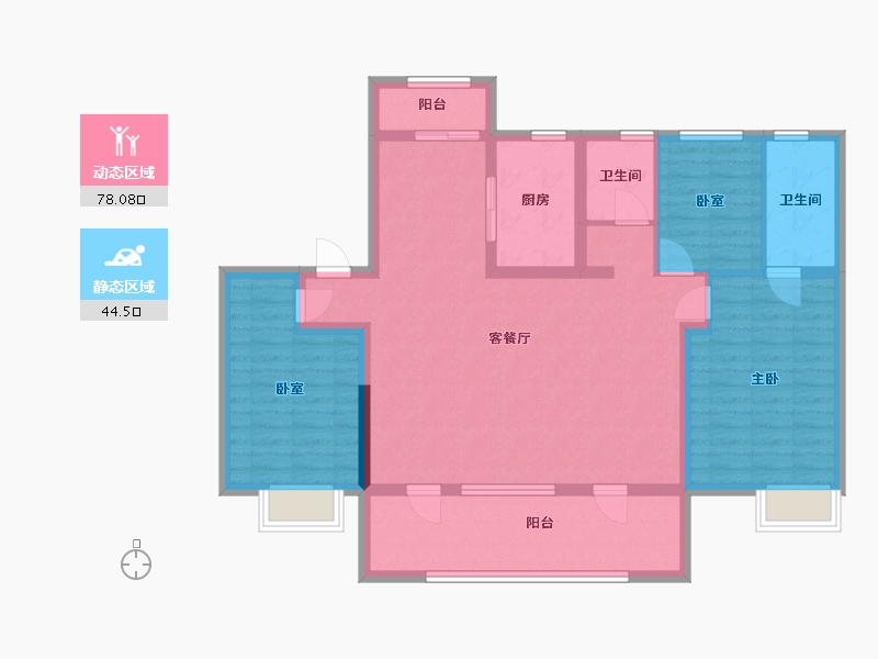 山东省-东营市-碧桂圆凤鸣春秋-110.36-户型库-动静分区