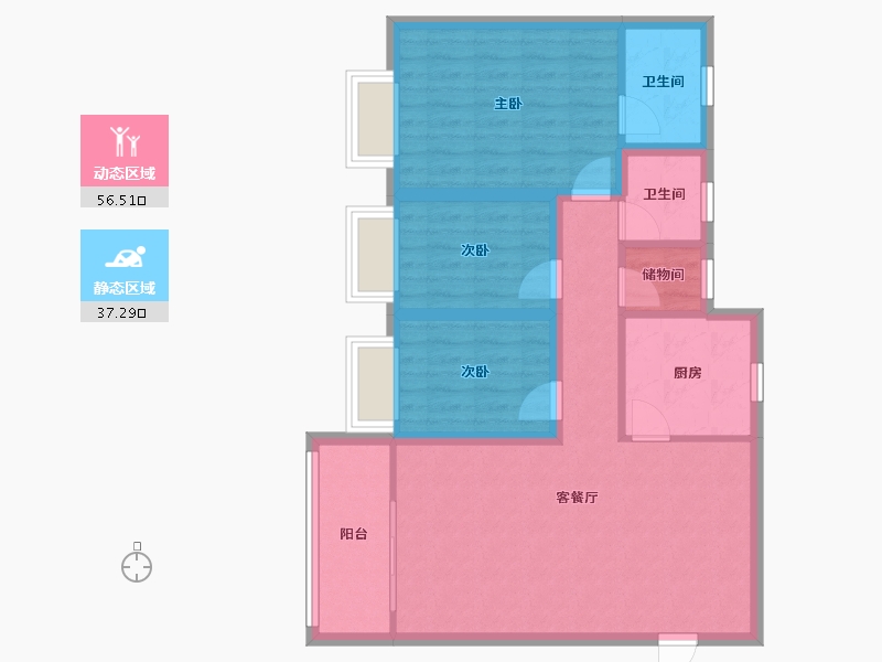 广东省-深圳市-恒星园-83.74-户型库-动静分区