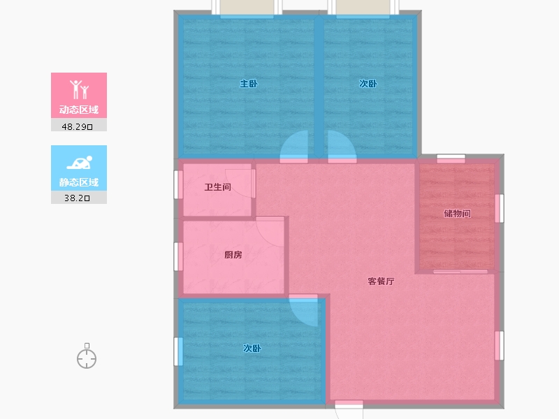 广东省-深圳市-赛格景苑-77.54-户型库-动静分区