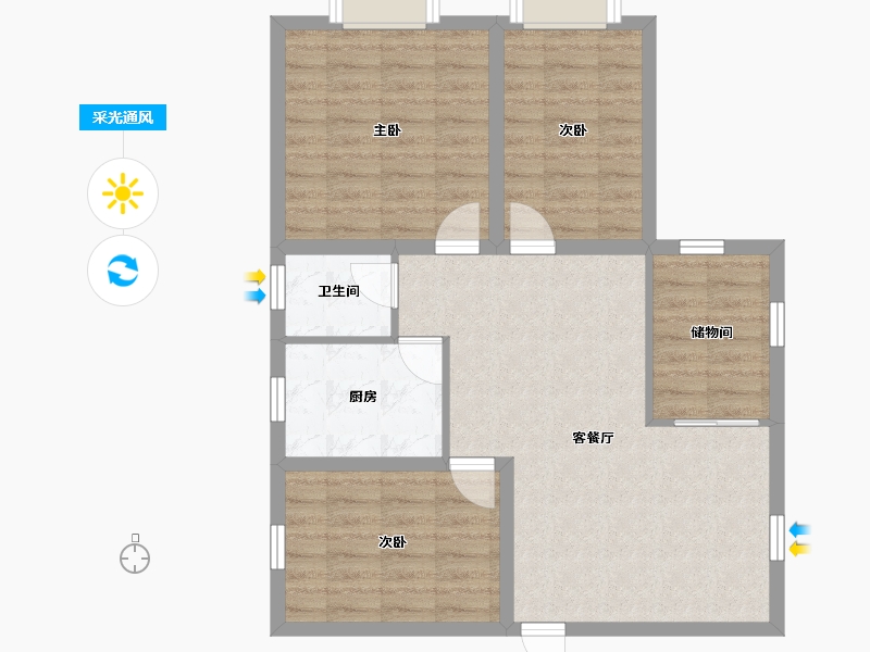 广东省-深圳市-赛格景苑-77.54-户型库-采光通风