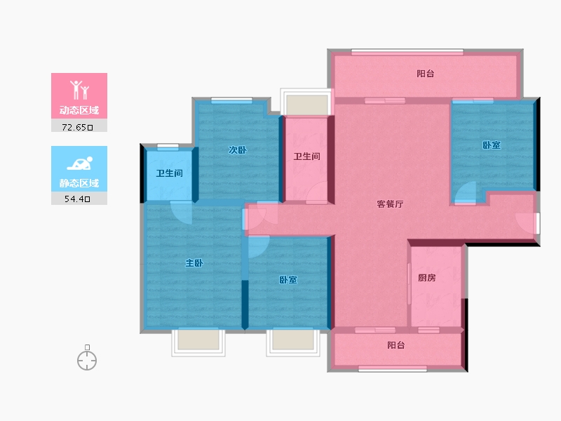 湖南省-怀化市-鸿涛翡翠湾-113.97-户型库-动静分区