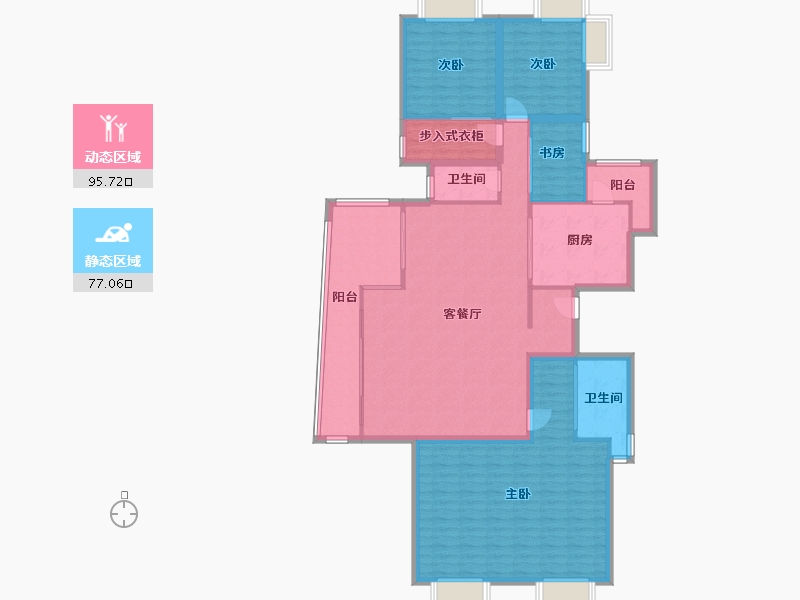 黑龙江省-鹤岗市-波托菲诺天鹅堡-158.43-户型库-动静分区