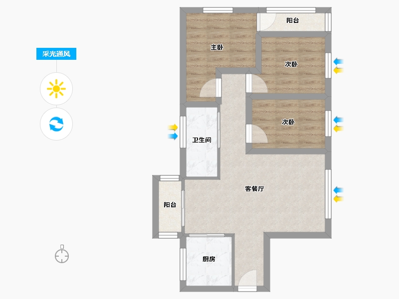 广东省-深圳市-景新花园-59.07-户型库-采光通风