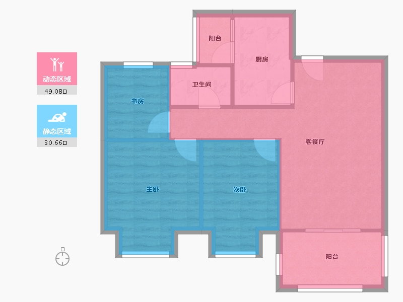 湖北省-武汉市-花山郡-70.00-户型库-动静分区