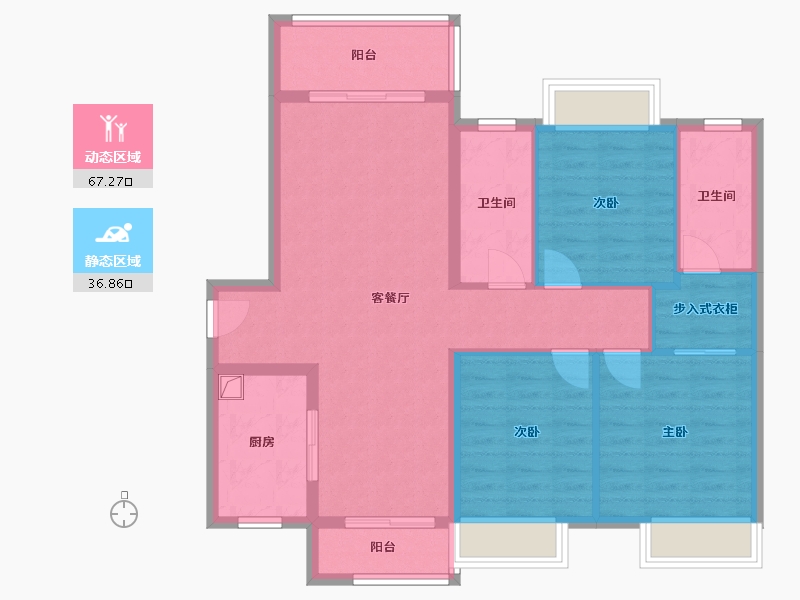 广西壮族自治区-梧州市-美的中央广场-97.00-户型库-动静分区