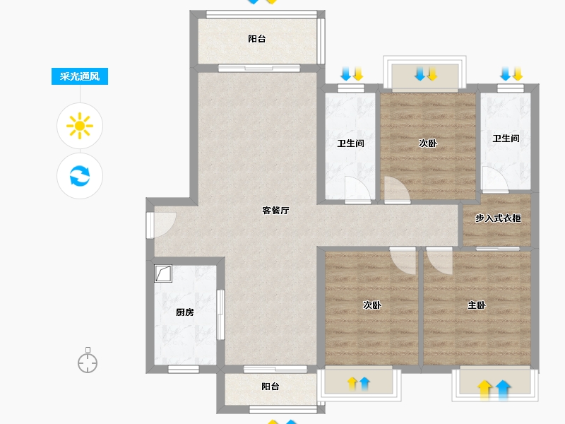 广西壮族自治区-梧州市-美的中央广场-97.00-户型库-采光通风