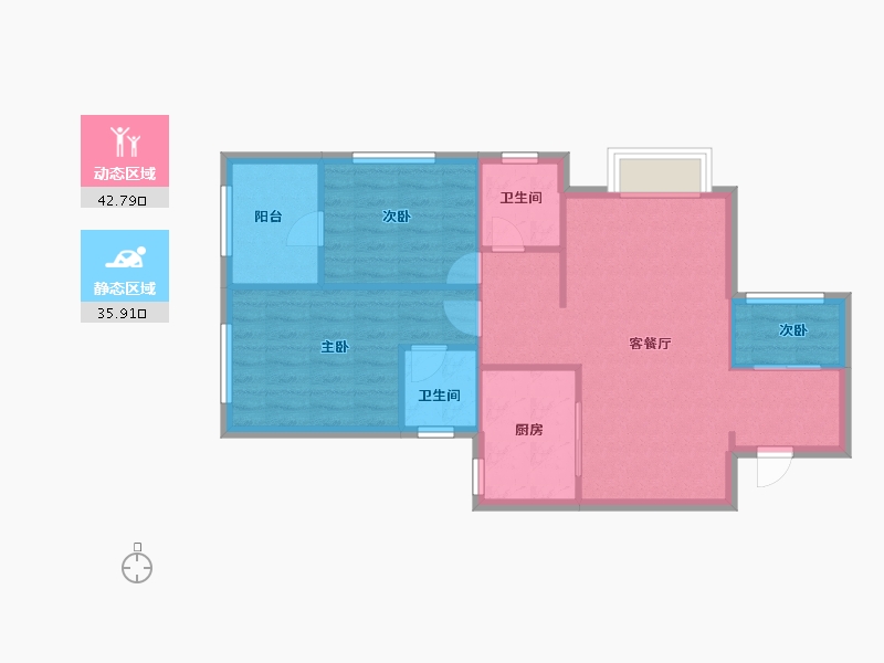 湖南省-长沙市-碧桂园-71.20-户型库-动静分区