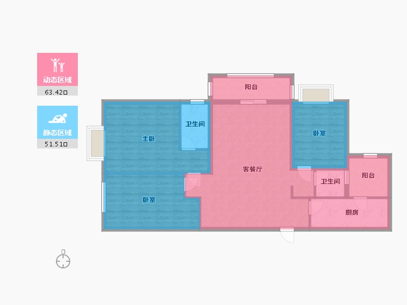 云南省-曲靖市-紫金新景-108.00-户型库-动静分区