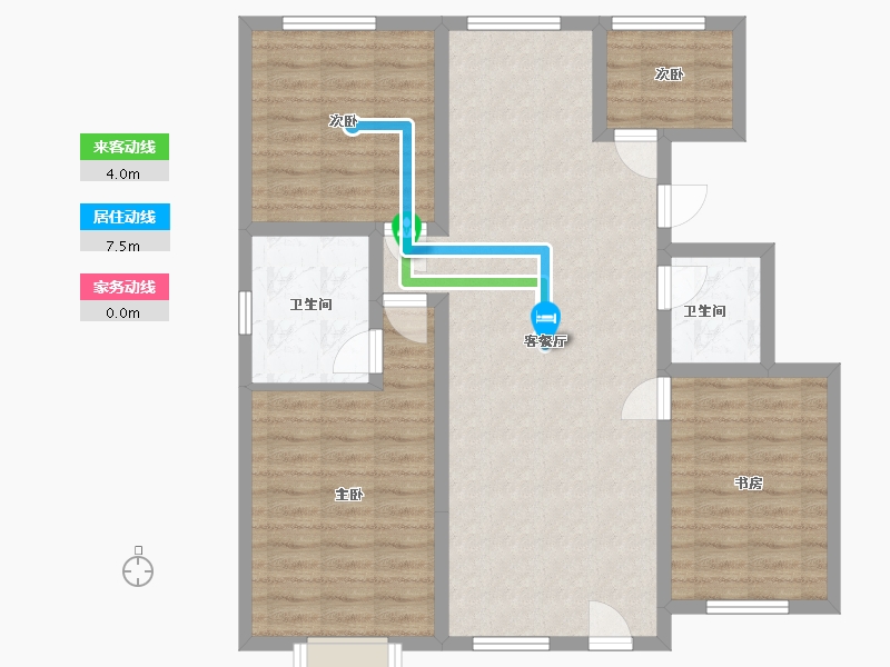 内蒙古自治区-鄂尔多斯市-维邦紫金府-105.00-户型库-动静线