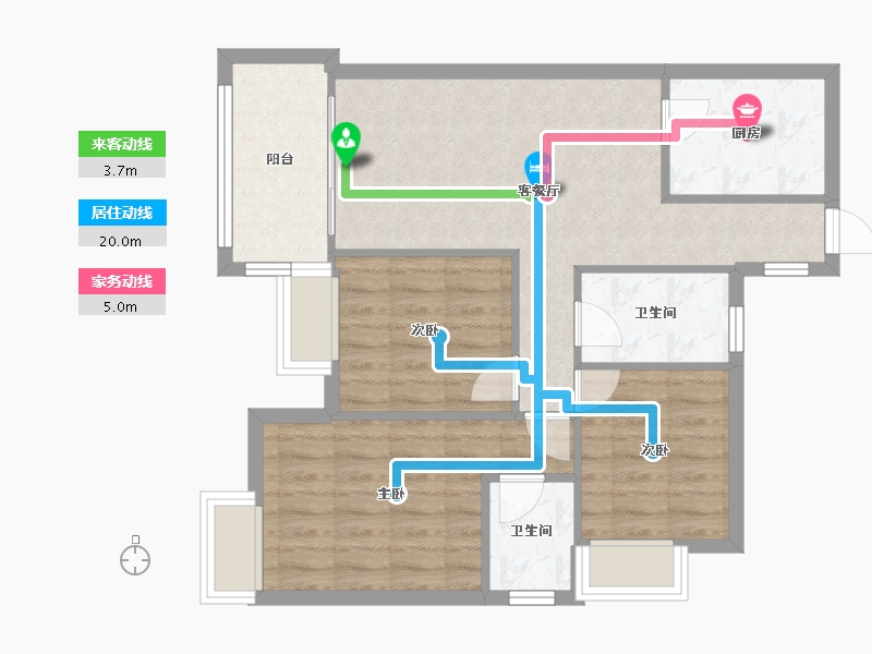 湖北省-武汉市-海伦堡-75.00-户型库-动静线