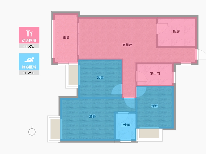 湖北省-武汉市-海伦堡-75.00-户型库-动静分区