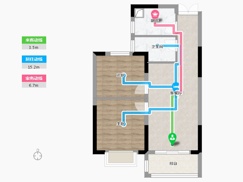 浙江省-嘉兴市-富丽园-58.40-户型库-动静线