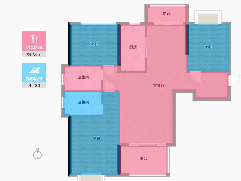 湖北省-黄冈市-永宁新城-100.80-户型库-动静分区