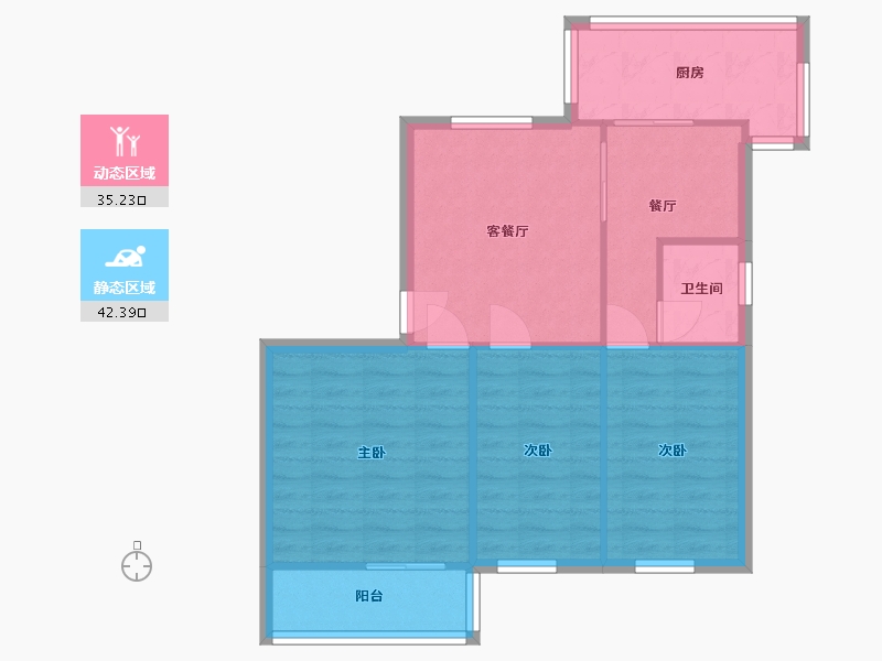 陕西省-西安市-二府庄小区-70.00-户型库-动静分区