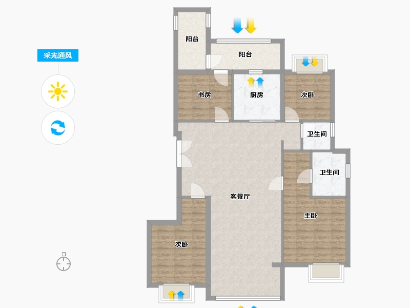 福建省-泉州市-禹洲天著-116.11-户型库-采光通风