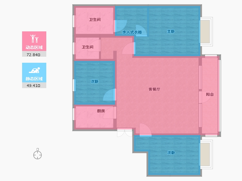 山东省-青岛市-上城御府小区-108.80-户型库-动静分区