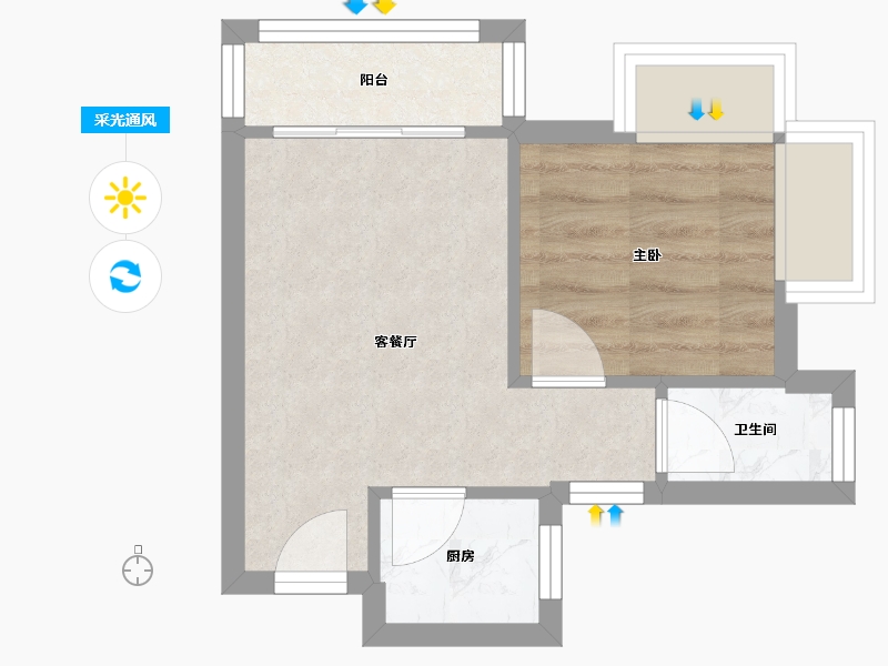 广东省-深圳市-TT国际公寓-28.06-户型库-采光通风