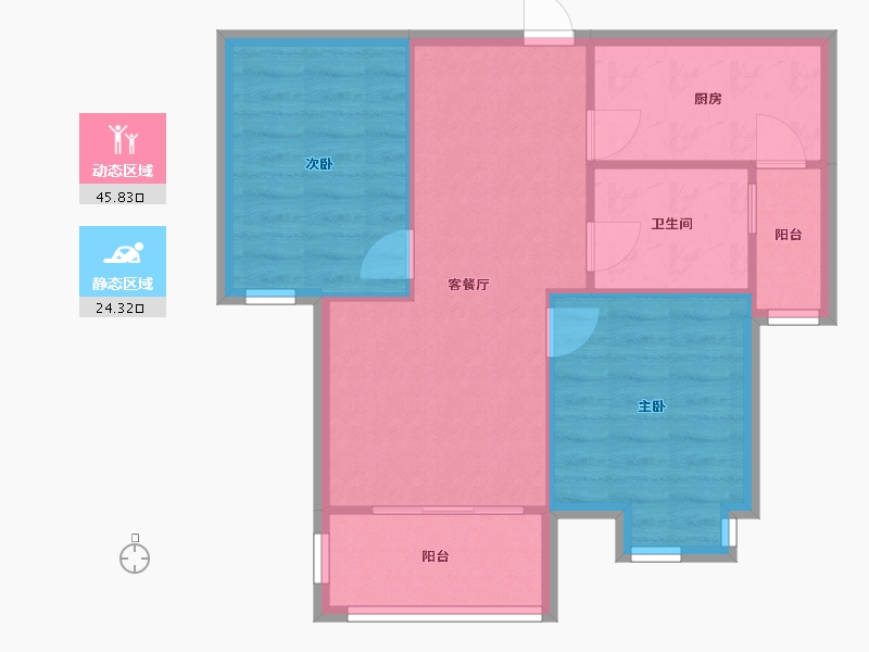 安徽省-合肥市-紫竹苑-62.26-户型库-动静分区