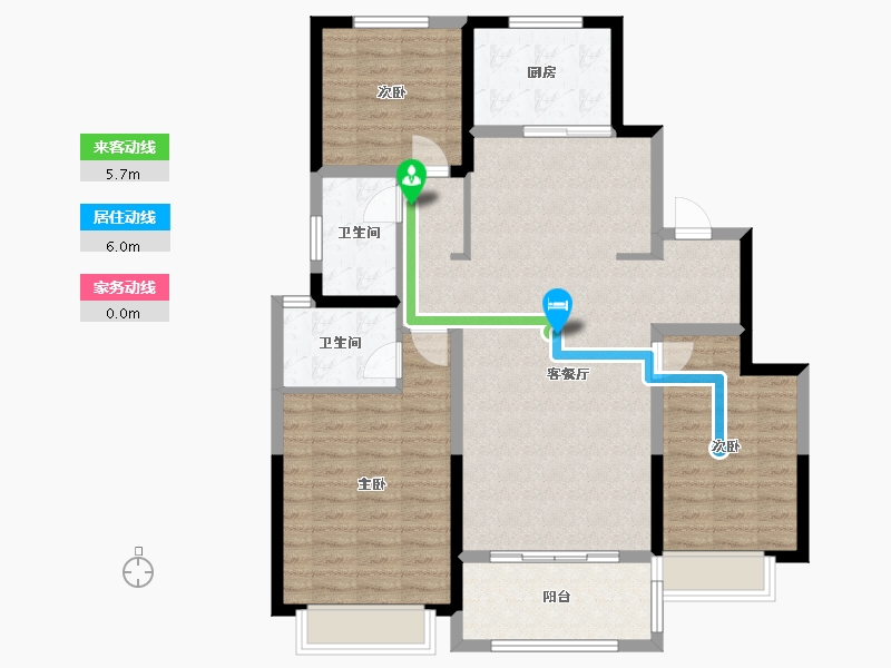 山东省-烟台市-中铁国际城-104.80-户型库-动静线