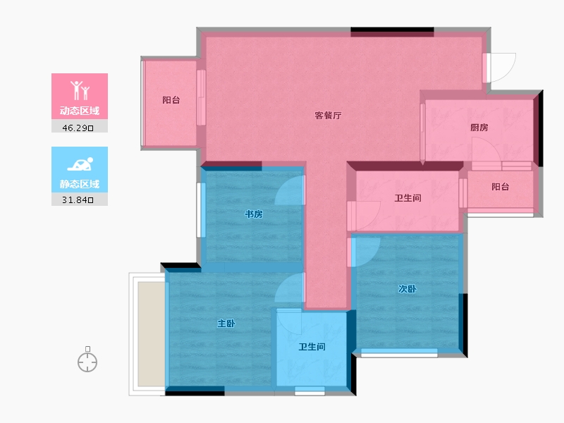 四川省-成都市-明信城A区-75.09-户型库-动静分区