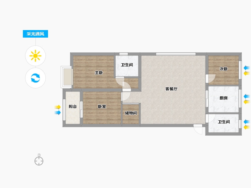 浙江省-金华市-福田金茂府-97.51-户型库-采光通风