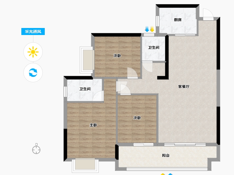 广西壮族自治区-来宾市-东方城-96.00-户型库-采光通风