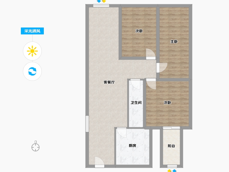 广东省-深圳市-香蜜二村-91.95-户型库-采光通风