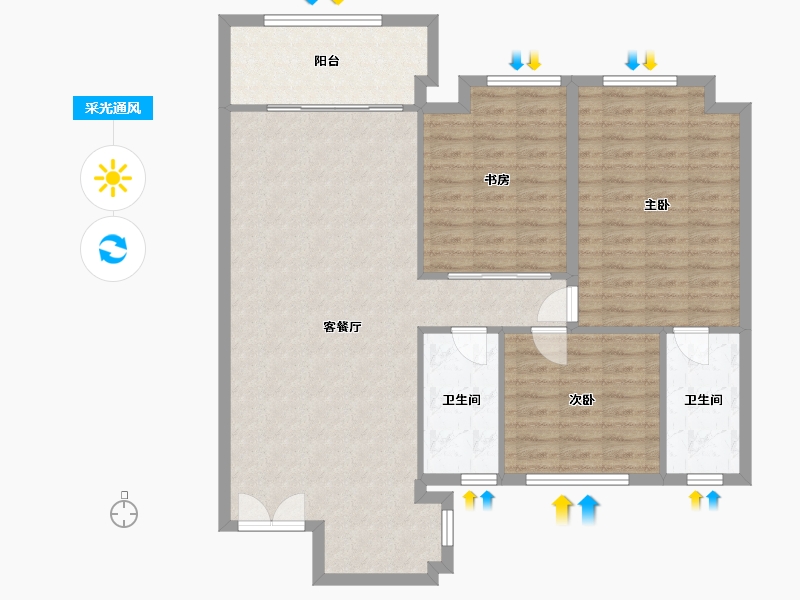 浙江省-湖州市-碧桂园-120.00-户型库-采光通风