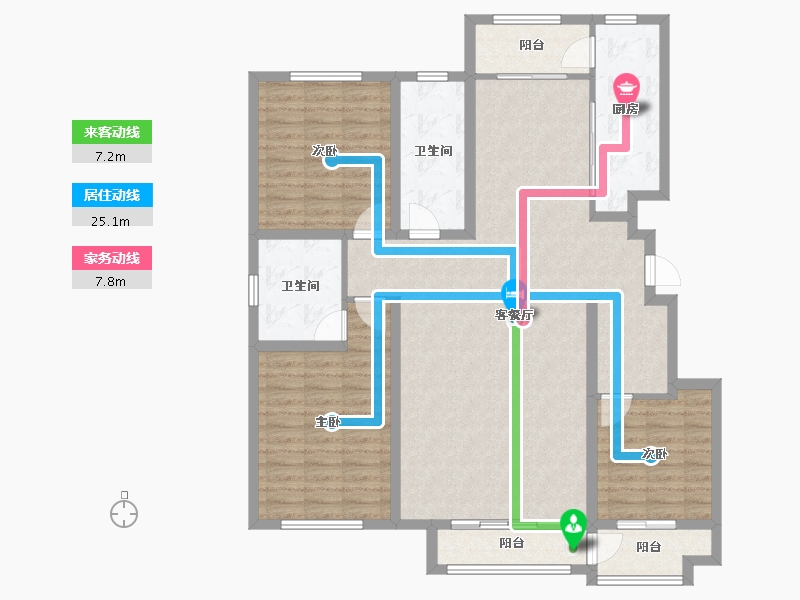 山东省-潍坊市-德馨苑-128.80-户型库-动静线