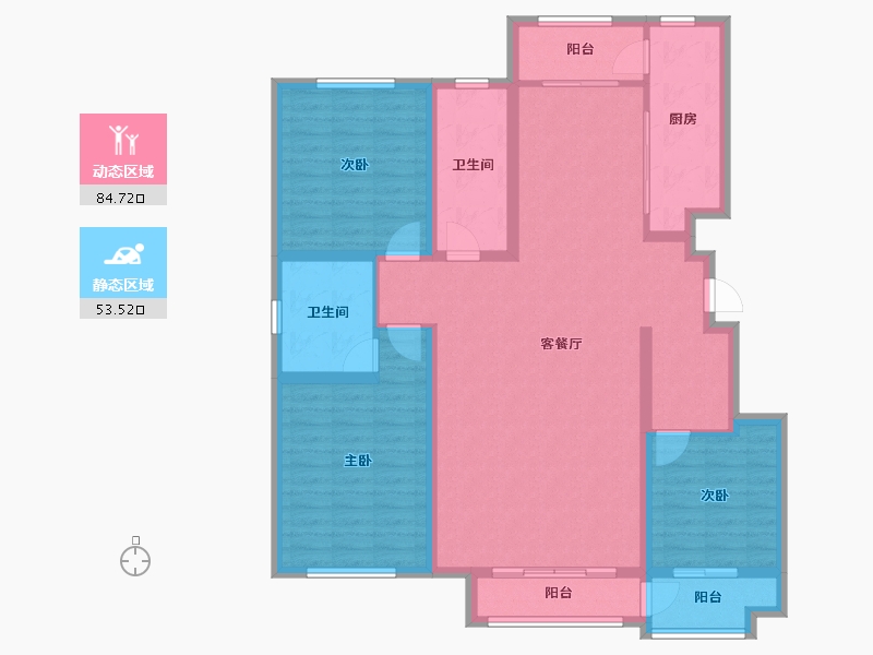 山东省-潍坊市-德馨苑-128.80-户型库-动静分区