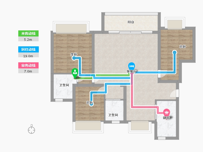 江苏省-苏州市-和岸花园-87.00-户型库-动静线